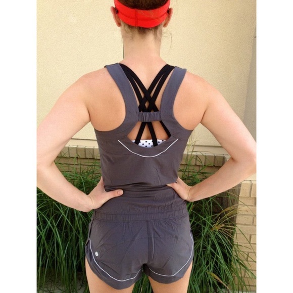 lululemon athletica Pants - Lululemon Speedie Runsie Romper Dark Grey 8